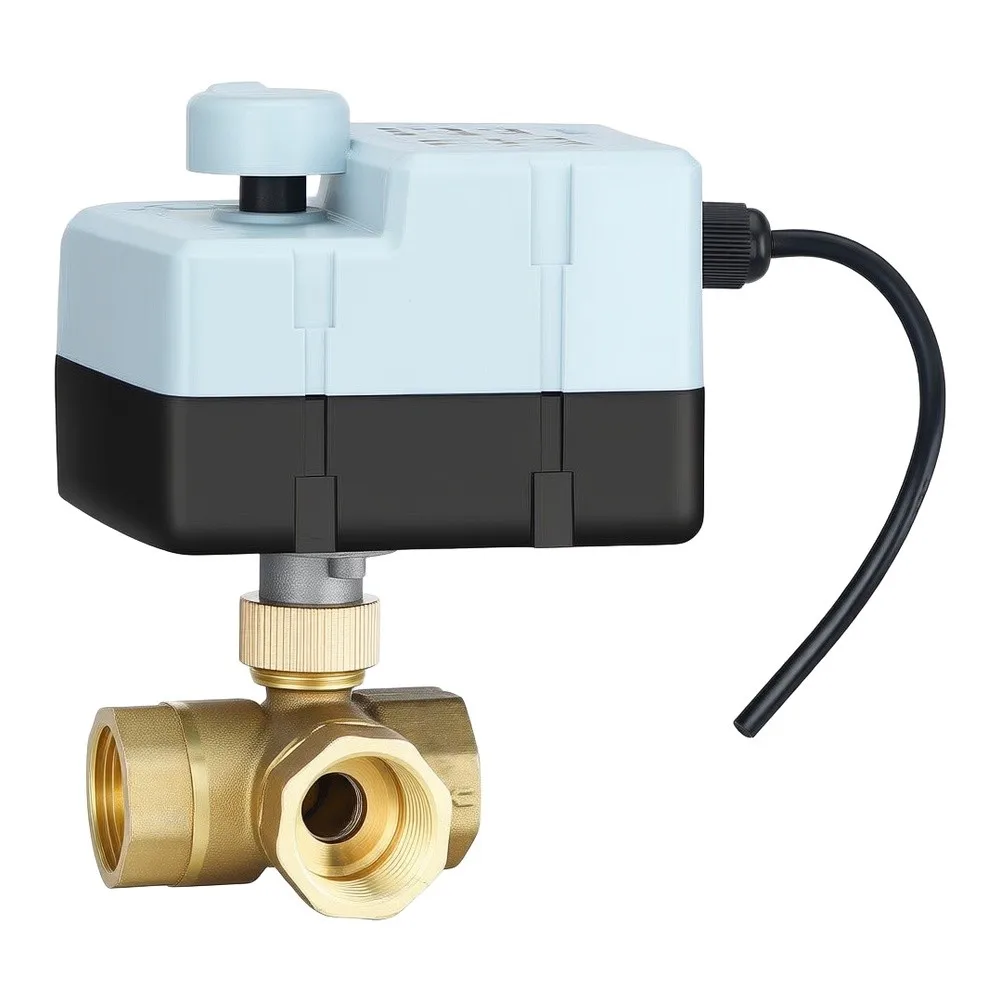 3-Wire AC220V DC12V Motorized Ball Valve Brass Construction Manual Override Capability IP67 Rated for Industrial Settings