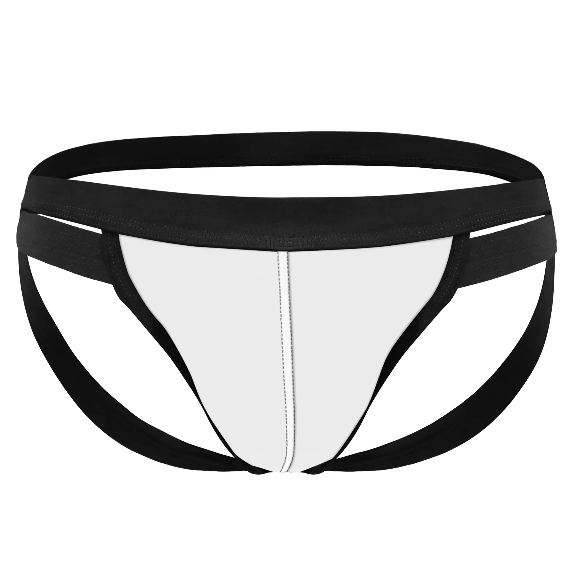 Men's Erotic Jockstrap Thong String Mesh Semi Transparent Underwear Gay Sexy Low-rise Hollo Out Elastic Open Buttocks Underpants