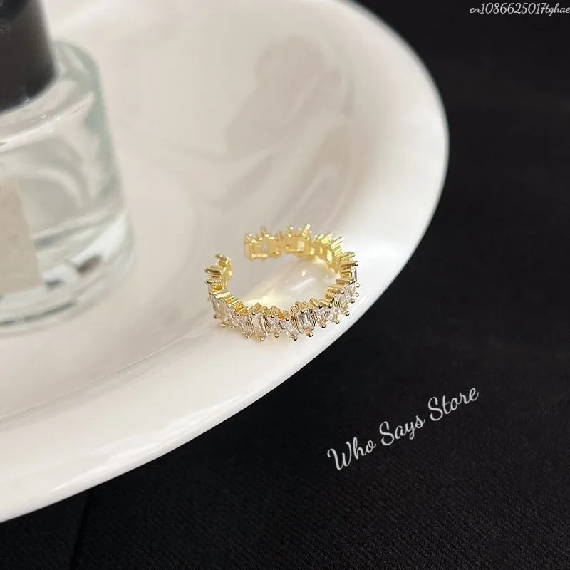 خواتم الزركون المتلألئة بتصميم جديد أنيق للنساء هدية مجوهرات أنيقة للحفلات