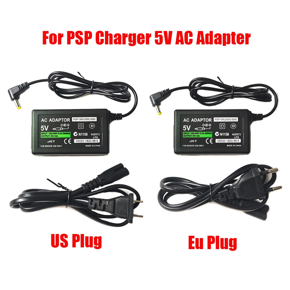 

For PSP charger 5V AC Adapter Home Wall Charger Power Supply Cord for Sony PSP PlayStation 1000 2000 3000 EU US plug