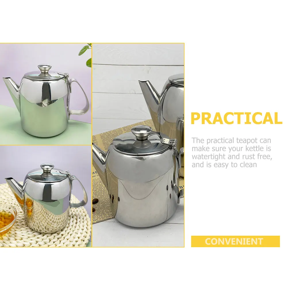 

Stainless Steel Tea Kettle Large Capacity Metal Teapot with Comfortable Handle Easy to Clean Metal Tea Kettle