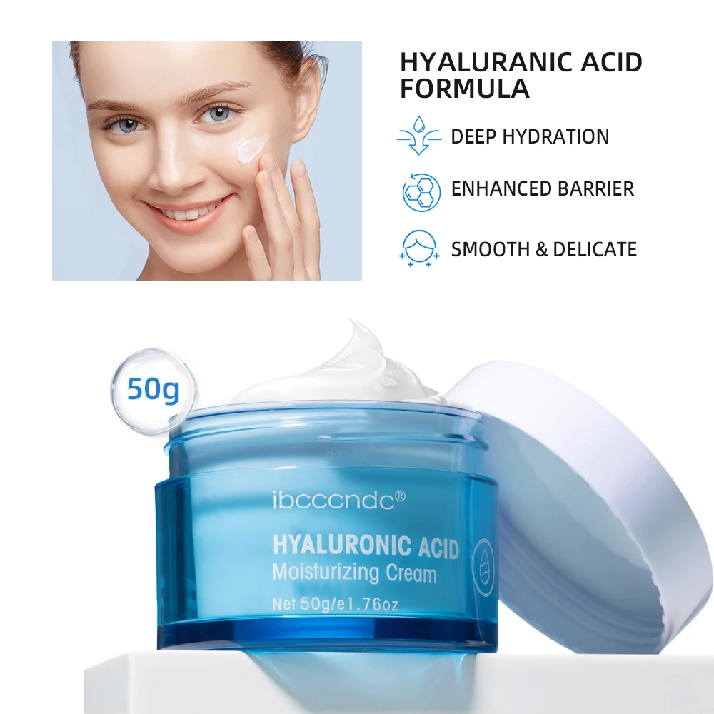 Lakerain Hyaluronic Acid Moisturizing Cream Long Lasting Nourishing Face Body For Normal-to-dry Skin Daily Skin Care Cream 50ML