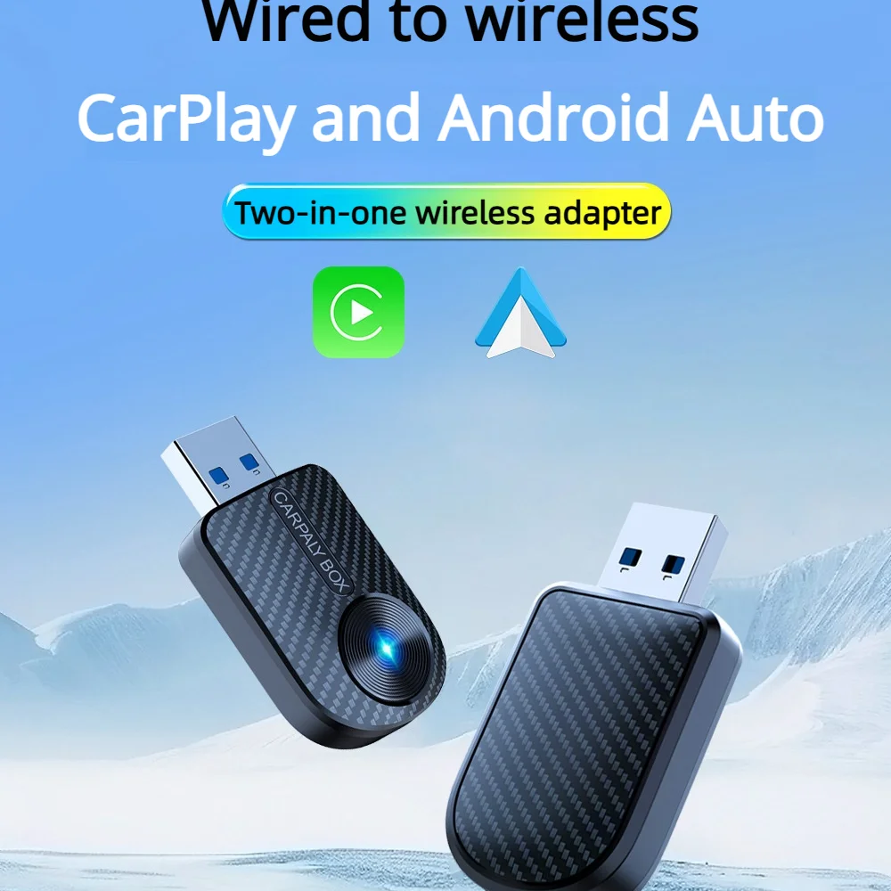 

2026 Новая модель беспроводного адаптера CarPlay и Android Auto | Двухъядерное быстрое соединение | Для AutoKit и AMap