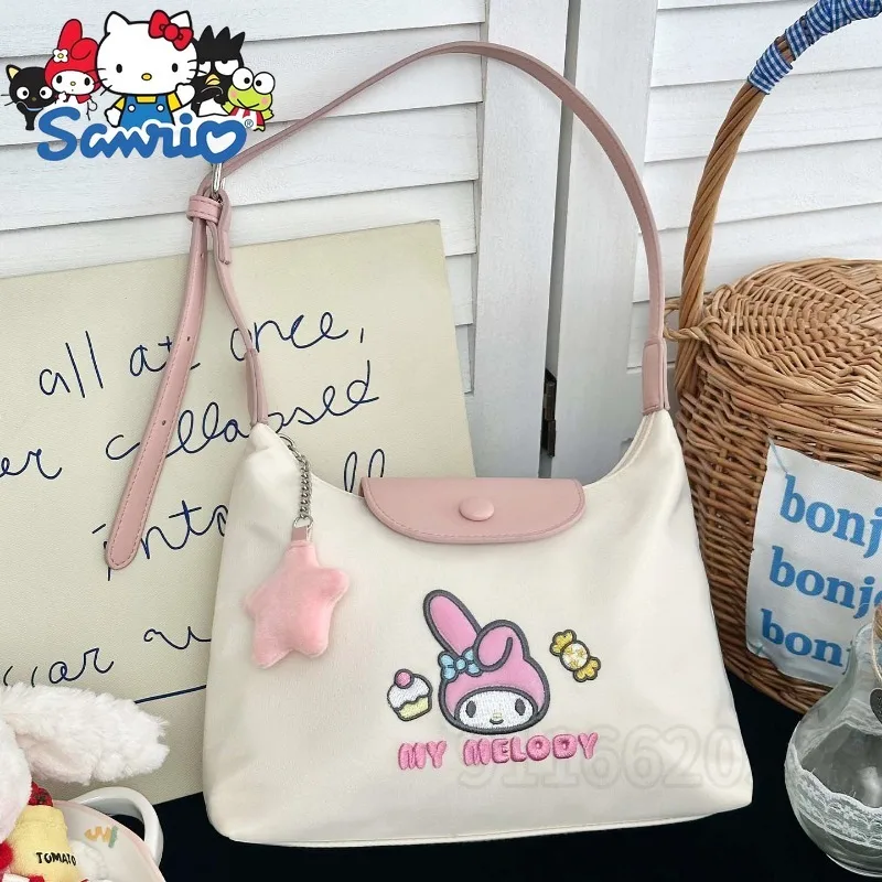  Hello Kitty New Women's Shoulder Bag Fashion Women's Handbag Large Capacity Personality Leisure Embroidery Women's Bag