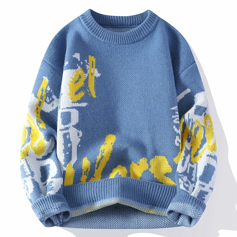 Popular Men's Autumn and Winter 2024 New Semi-turtleneck Sweater Men's Thickened Top