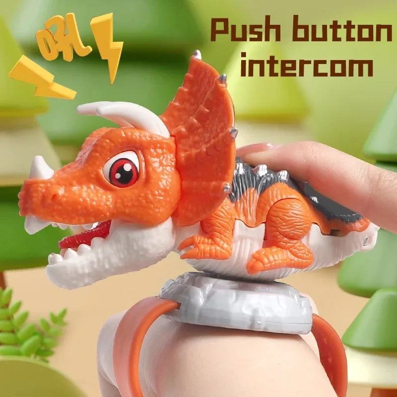 Walkie-talkie de dinosaurio para niños, 2 piezas, interfono inalámbrico, juguetes educativos para niños, Camping, regalo interactivo al aire libre