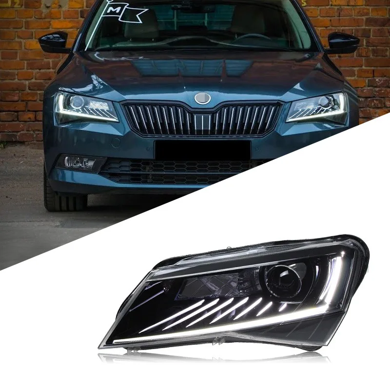 

Suitable for 16-18 Skoda Speed Pie headlight assembly modified high-end eyelashes LED daytime running light turn signal