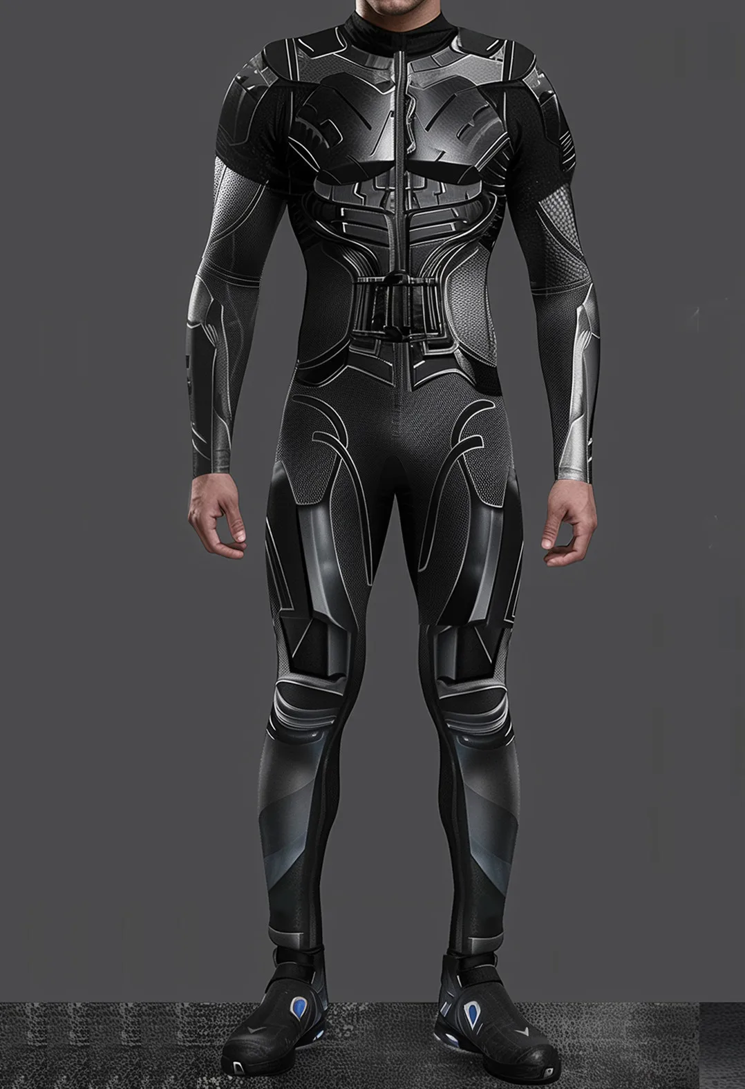 Mechanischer futuristischer Rüstungsanzug für Männer, cooler Krieger-Cosplay-Bodysuit, Kostüm für Halloween-Party-Auftritte, Zentai – Detail 2