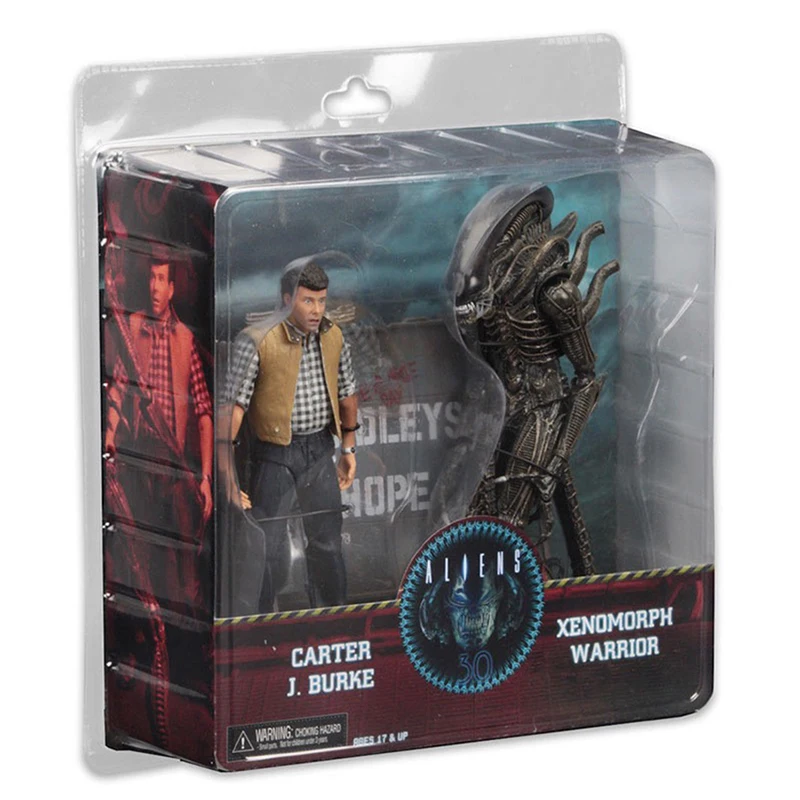 NECA Alien Vs Predator Carter J Burke Xenomorph Warrior Action Figure Collection Model Toys 2pcs/set Cool Doll Christmas Gift