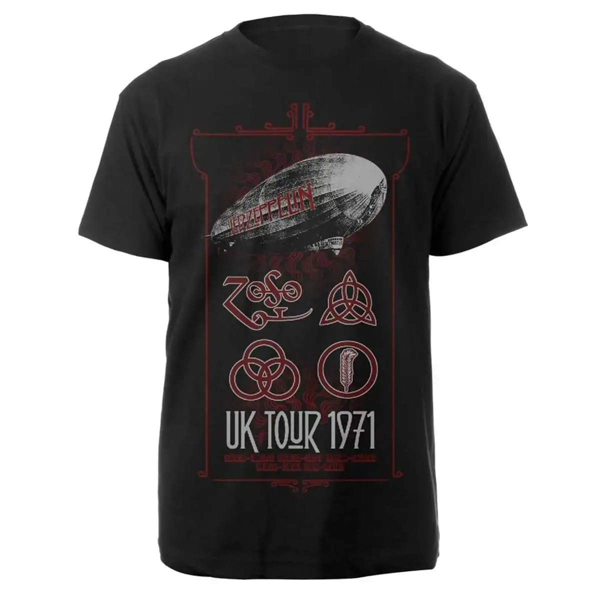 Camiseta de Algodão com Estampa de Glitter dos Quatro Símbolos do Álbum Icônico Led Zeppelin IV para Fãs do Led Zeppelin