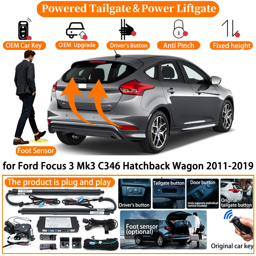 

Powered Tailgate system for Ford Focus 3 Mk3 C346 Hatchback Wagon 2011-2019 Automatic Electric Power Tailgate Tail Gate Lift kit