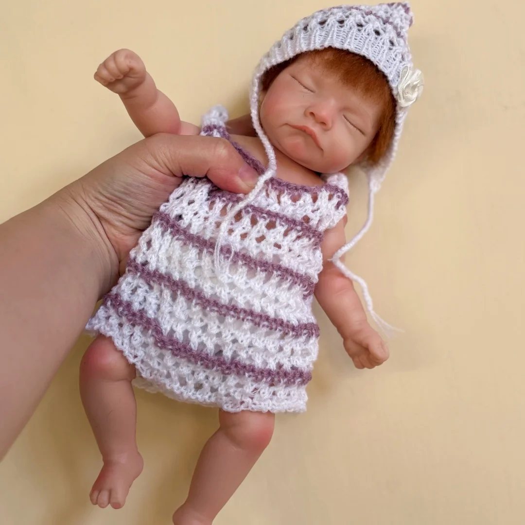 

10Inch Washable bebe reborn de silicona Girl Doll With Rooted Hair 3D Painted Skin Full Body Silicone Newborn Reborn Dolls