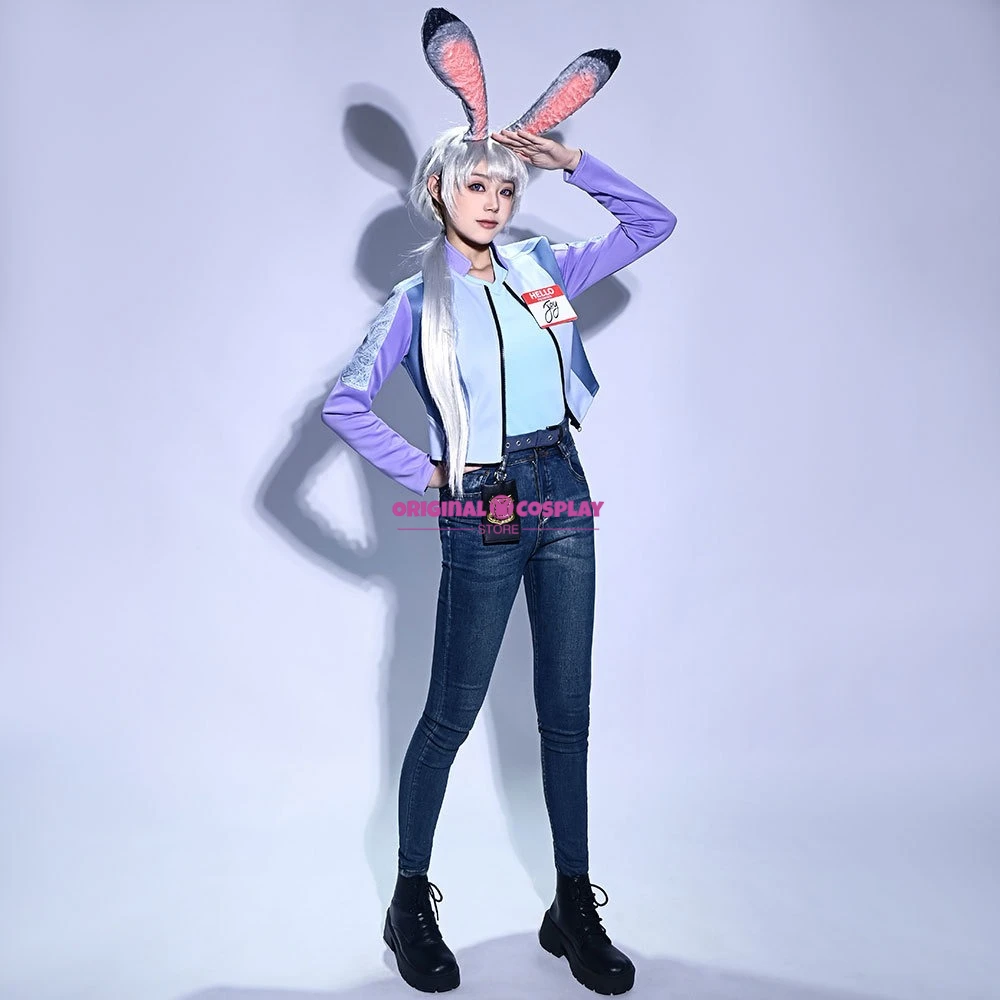 

Movie Zootopia2 Judy Cosplay Costume Pants Tail Uniform Halloween Carnival Party Christmas Play Role Clothes Clothing
