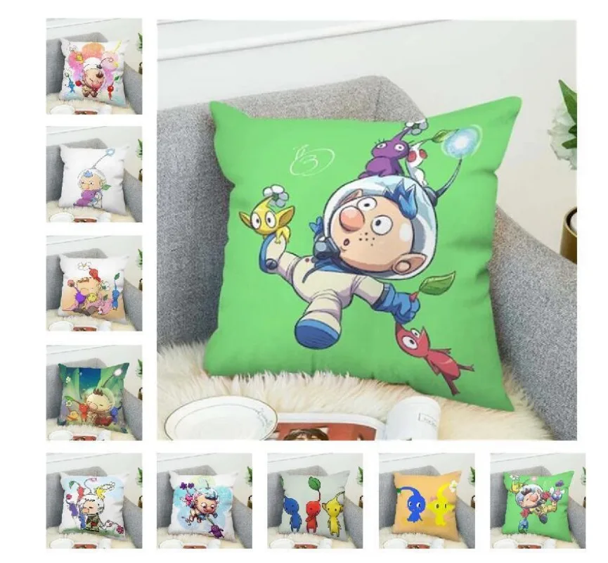 

Anime Olimar and Pikmins Print Cushion Cover Sofa Home Decor Pillowcase