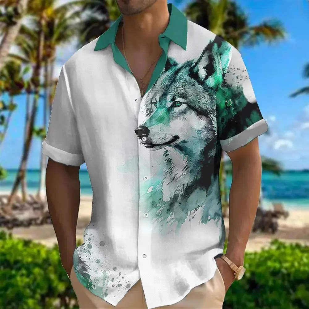 Unisex Summer Hawaiian Shirt Men 3d Animal Print Shirt Men And Women Tiger Pattern Short Sleeve Loose Breathable Top 5xl