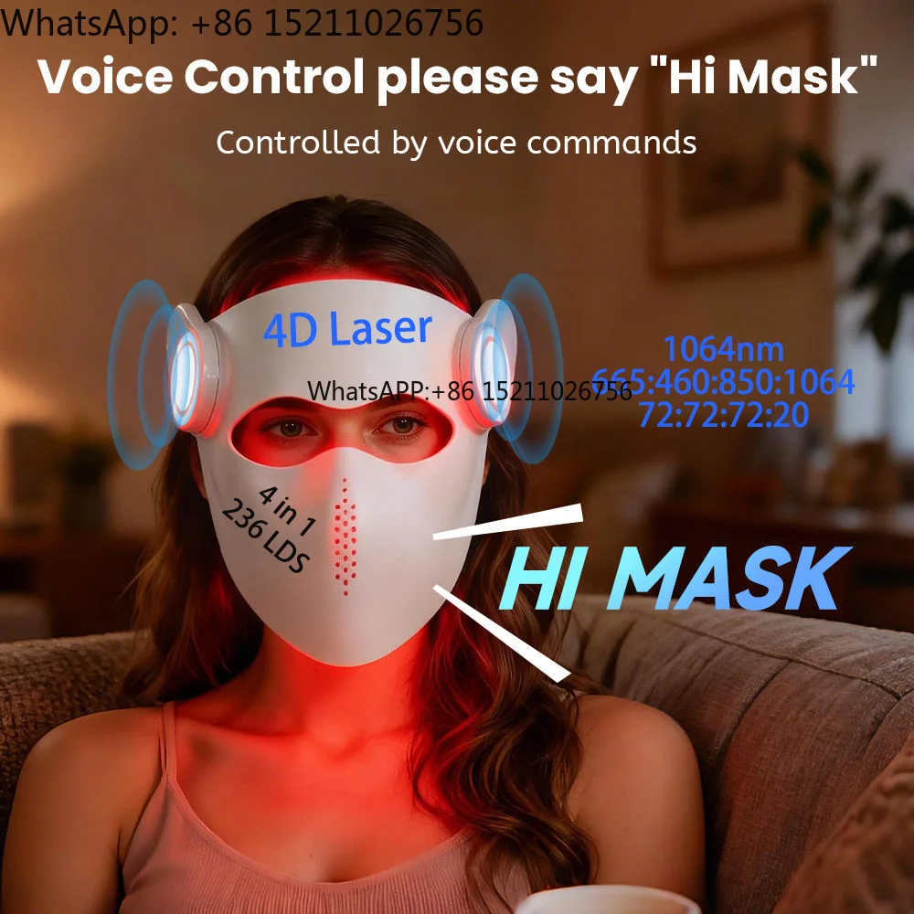 Led Light Therapy Face Mask - 236 LEDs VCSEL Face Mask 665nm