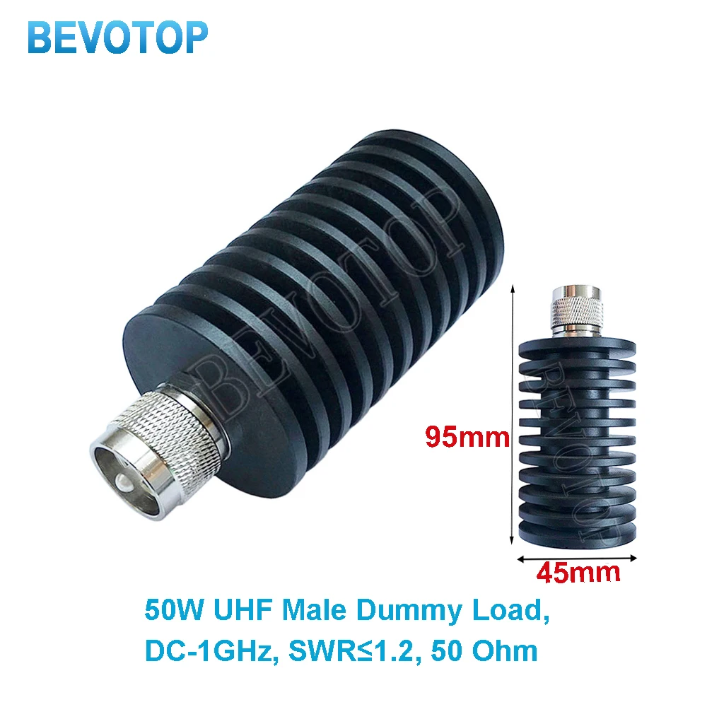 50W UHF PL259 Male Plug Connector 1GHz RF Coaxial Termination Dummy Load 50ohm Nickel Plated for RF Accessories