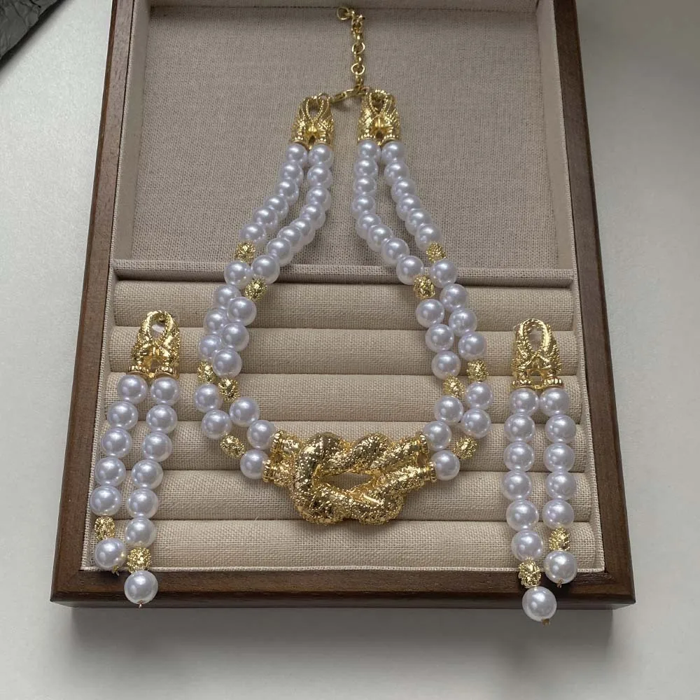 High-end court-style clavicle chain earring set