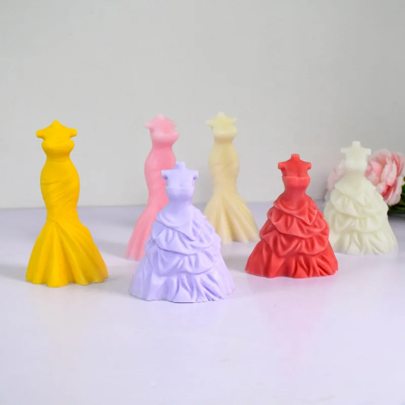 3D large wedding dress silicone candle mold DIY dress modeling crafts  Gypsum soap resin mold home decoration wedding gifts - AliExpress 15