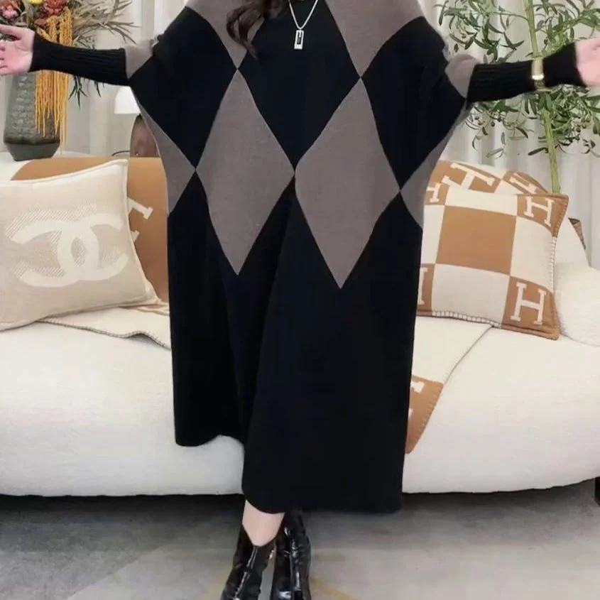 

Mid-Long Cardigans Navy Blue Womens Fall Fabric Open-Knit Lapels Kintted Lined Colourful Stacked Pockets Mohair O-Neck Beautiful