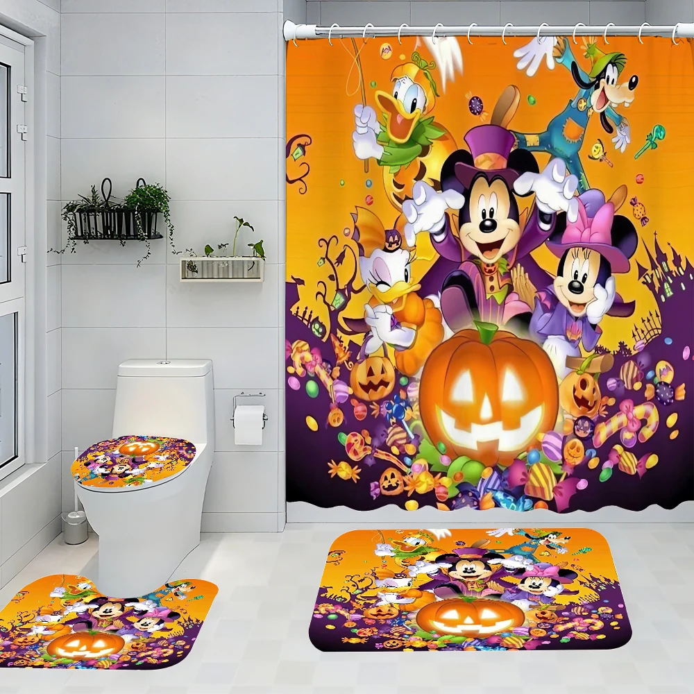 

Pink Forest Bathroom Four-piece Set - Avant-garde Waterproof Shower Curtain, creating a complete bathroom kit