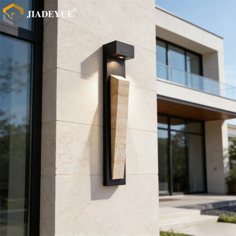 

Наружный водонепроницаемый настенный светильник, современный и простой желтый пещерный каменный дверной знак, внешний настенный светильник для садовых ворот виллы IP65