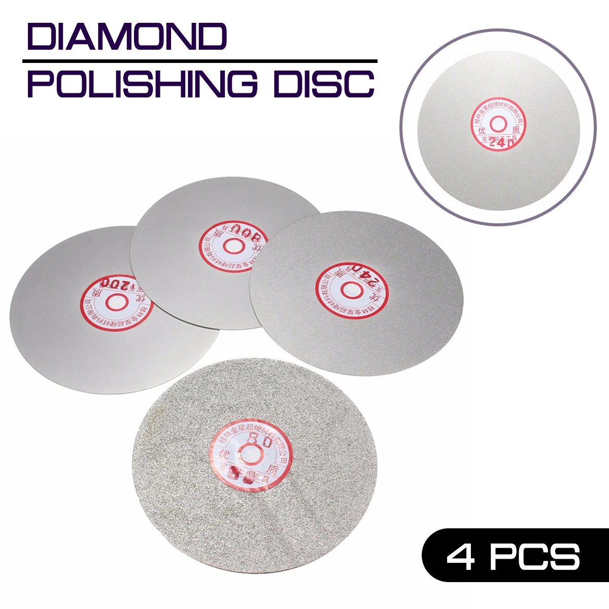 4pcs/set Diamond Polishing Disc 600 800 1200 3000 Grit Lapping Grinding 6\