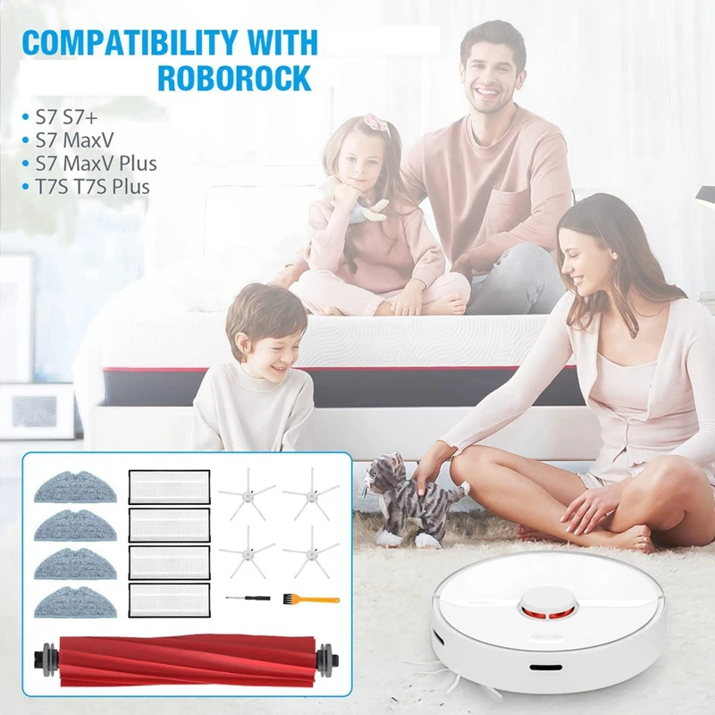 Roborock s7 plus,s7 maxv,s7 maxv plus,スペアパーツ,ローラーブラシ,HEPAフィルター,モップクロス用アクセサリーキット