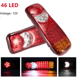2PCS 12V/24V 46LED Trailer Rear Light Pair Pilots LED Trailer Rear Parts Truck Car Lighting Tail Lights Rear Lamps For Tractor