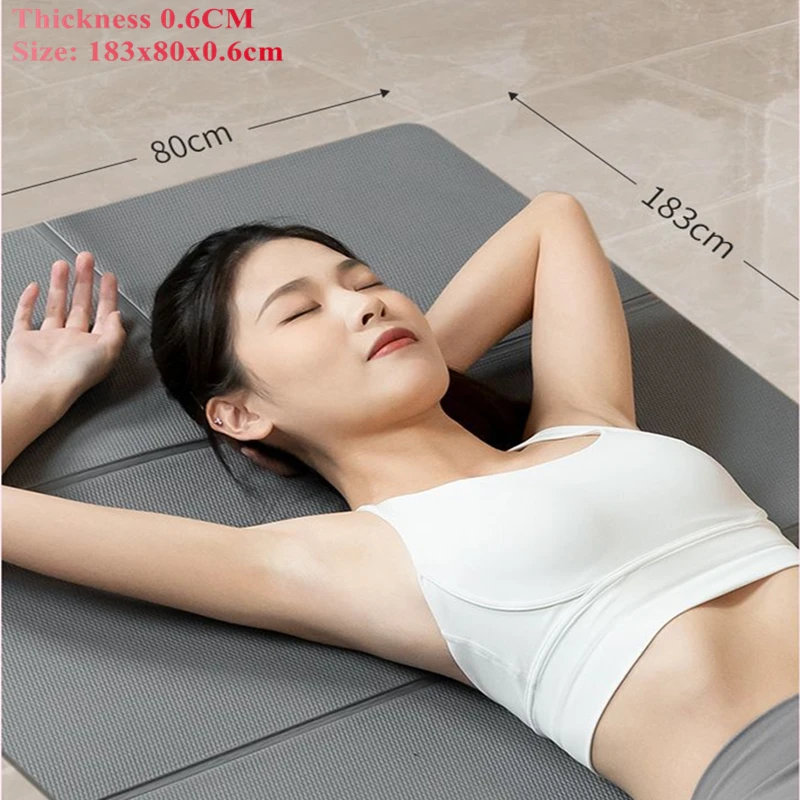 

183x80cm 6mm Thicken Non-slip Mat Pilates Floor Yoga Household Portable Fold Yoga Mat TPE Anti-Slip Fitness Mat Training