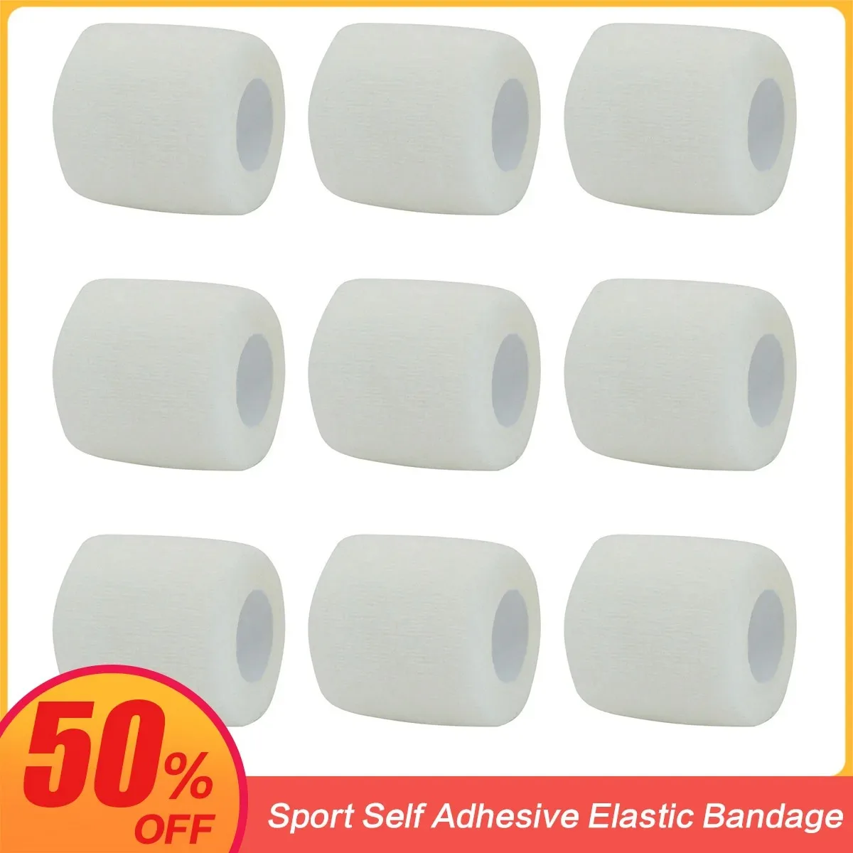 

White Sport Self Adhesive Elastic Bandage Wrap Tape Elastoplast For Knee Support Pads Finger Ankle Palm