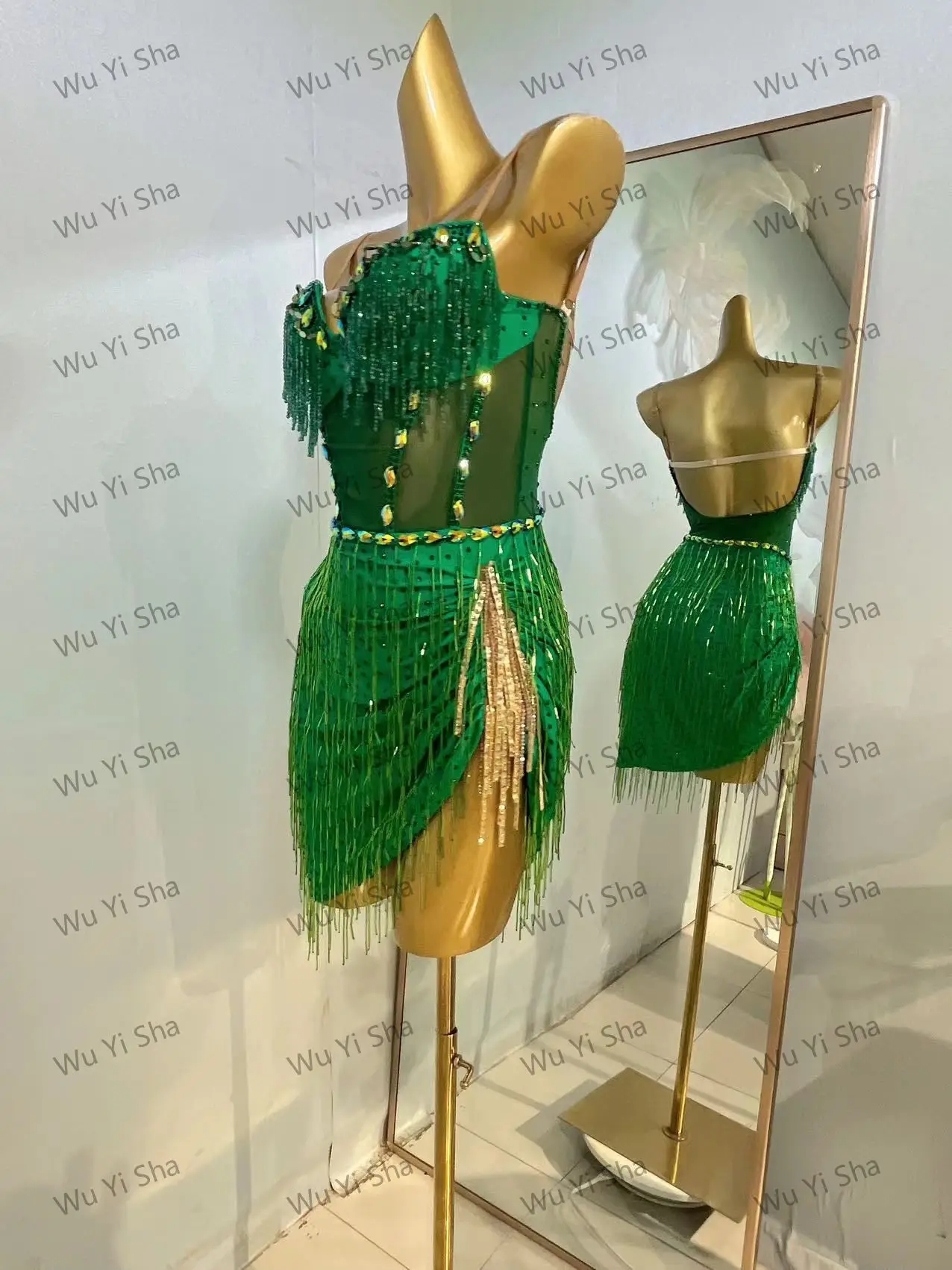 Vestido de competição de dança latina com alça