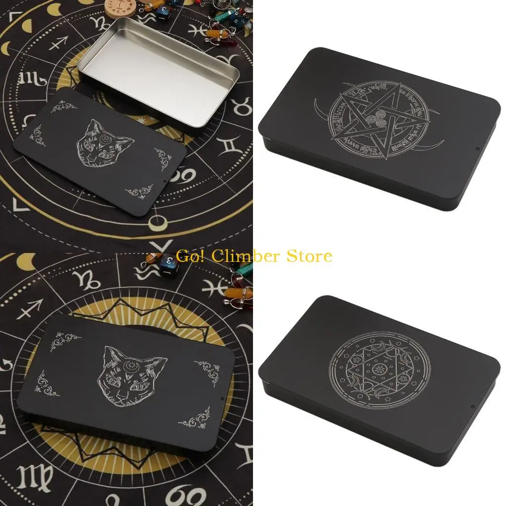 

Q84C Tarots Cards Box Box Astrologys Trinkets Box для Fortune Dellow, ведьмы