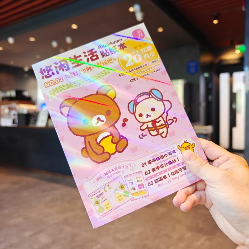 Kawaii Rilakkuma Sticker Book Stickers Cartoon Cute Diy Handmade Scene Combination For Scrapbooking Journal Diary Decoration view 2