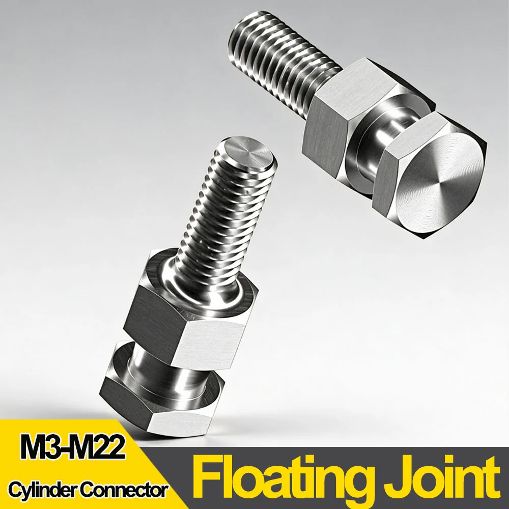 Floating Joint Pneumatic Cylinder Connector External Thread Hex Pneumatic Fitting Single Unit Assembly Cylinder Accessory