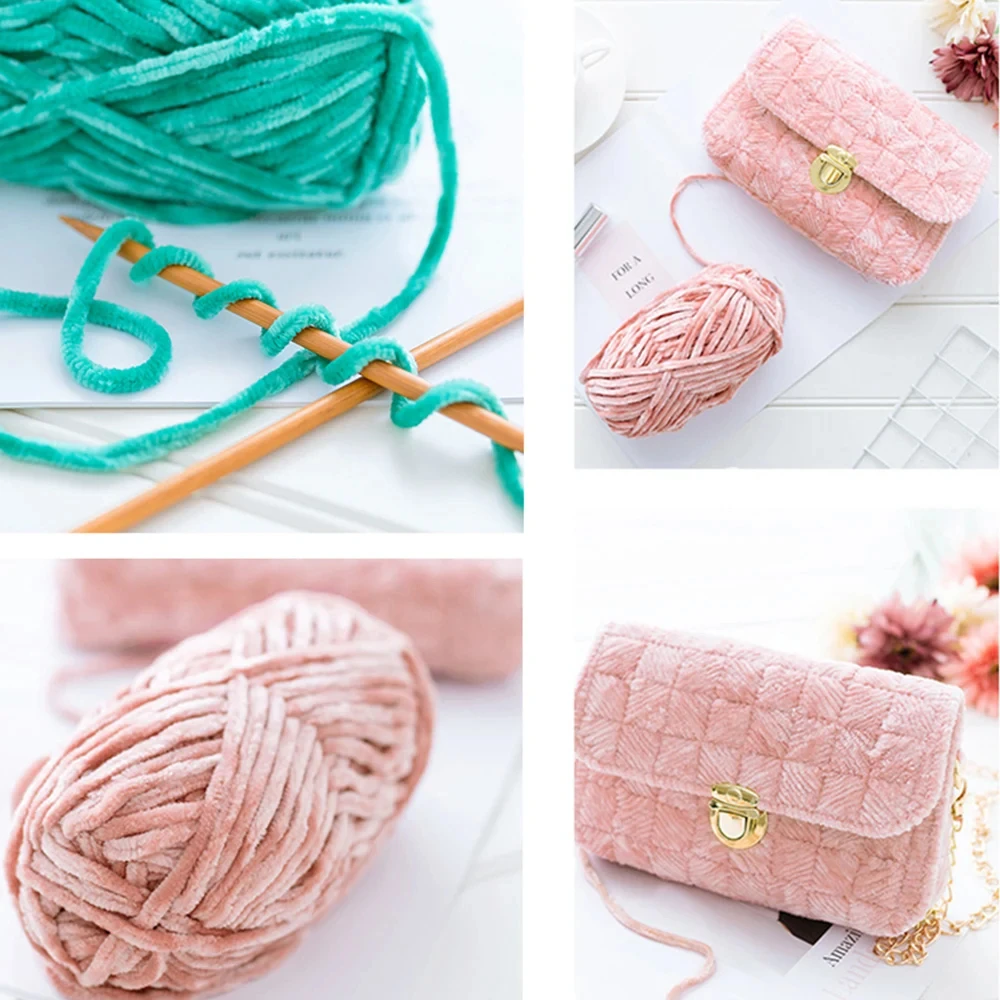D&D 80M Soft Chenille Yarn Blanket Yarn for Hand Knitting Fluffy Soft Plush Baby Blanket Yarn