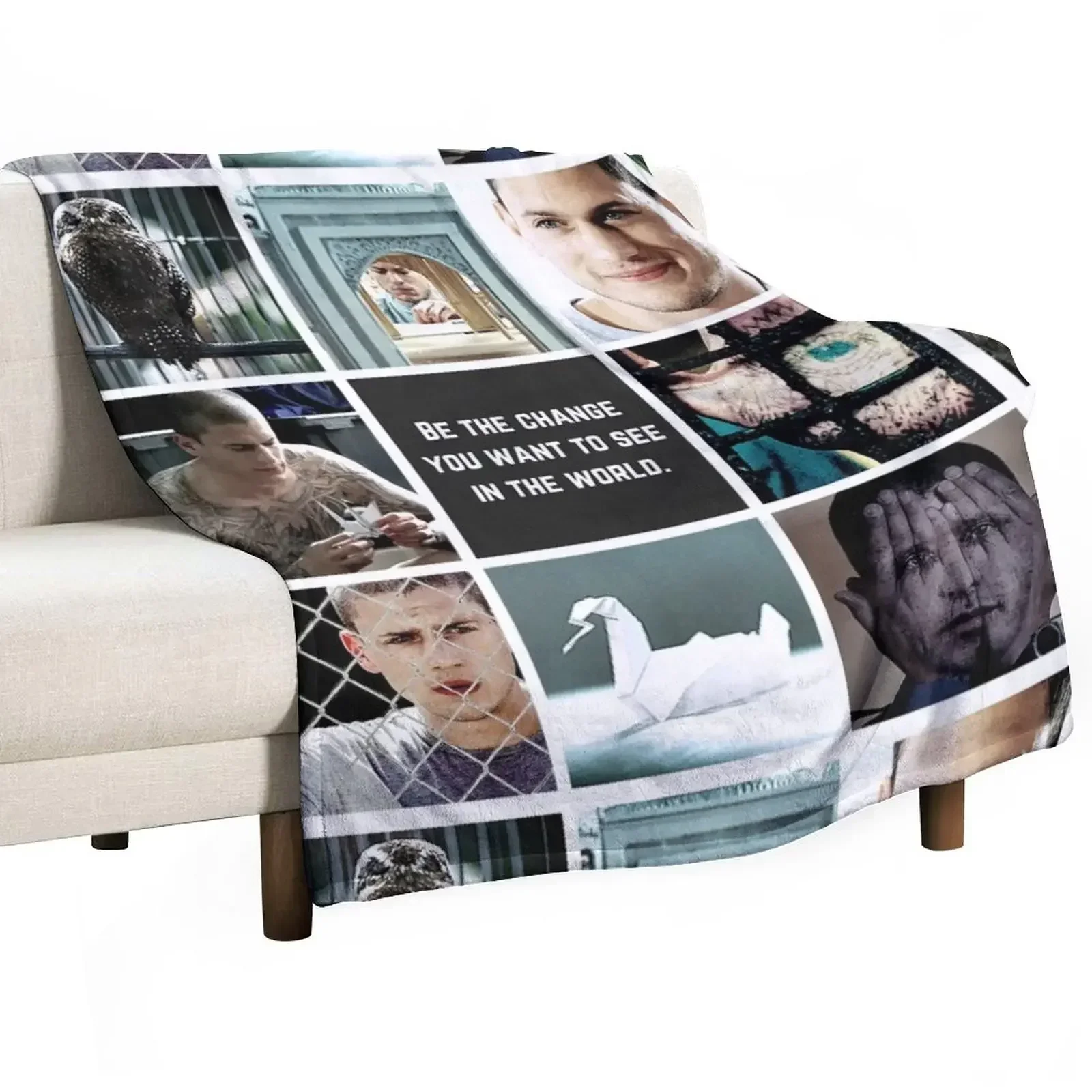 Aesthetic: Michael Scofield Throw Blanket Warm christmas gifts Sofa Throw Blankets