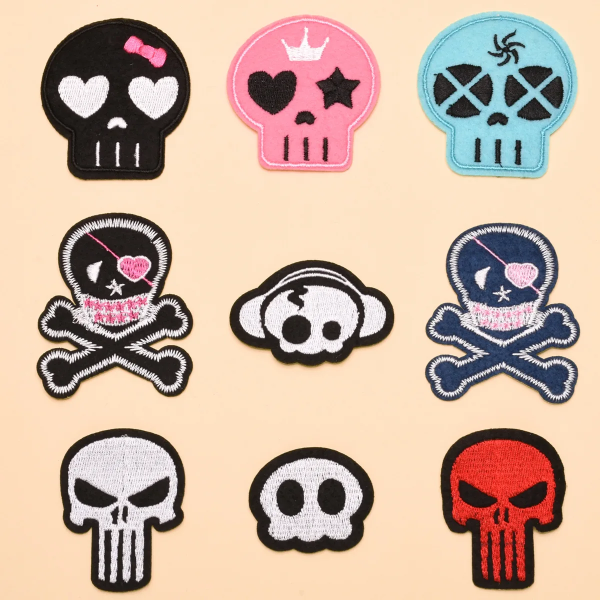 Skeleton Fashion Badge Cloth Patch Embroidered Stickers Down Jacket Shoes Socks Hat Decorative Patch European And American Fashi