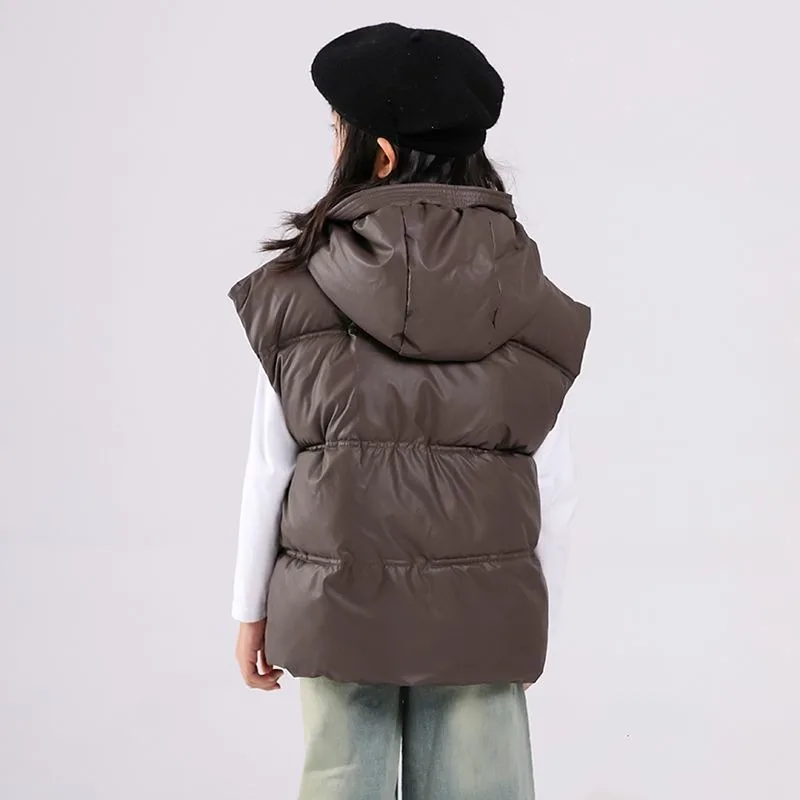 

Kids Cotton Hooded Thermal Insulated Vest Autumn Winter Outdoor Stylish for Toddler Kids