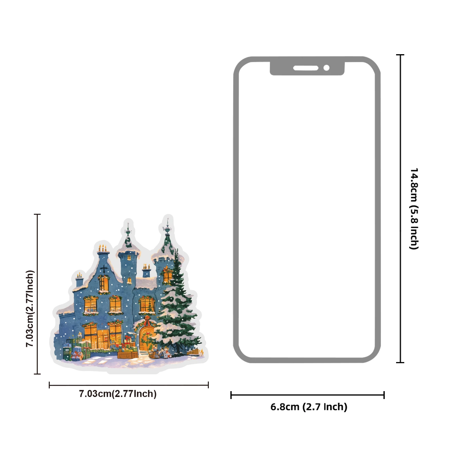 Winter Scene PET Stickers Pack, 15pcs for Laptops, Phone Cases, Suitcases, Scrapbooking DIY Decorations, Stationery Supplies