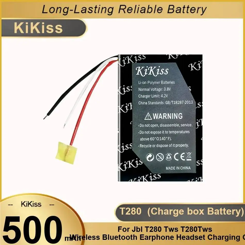 

Аккумулятор для наушников T280, зарядное устройство 500 мАч для Jbl T280TWS, чехол для зарядки беспроводной Bluetooth-гарнитуры