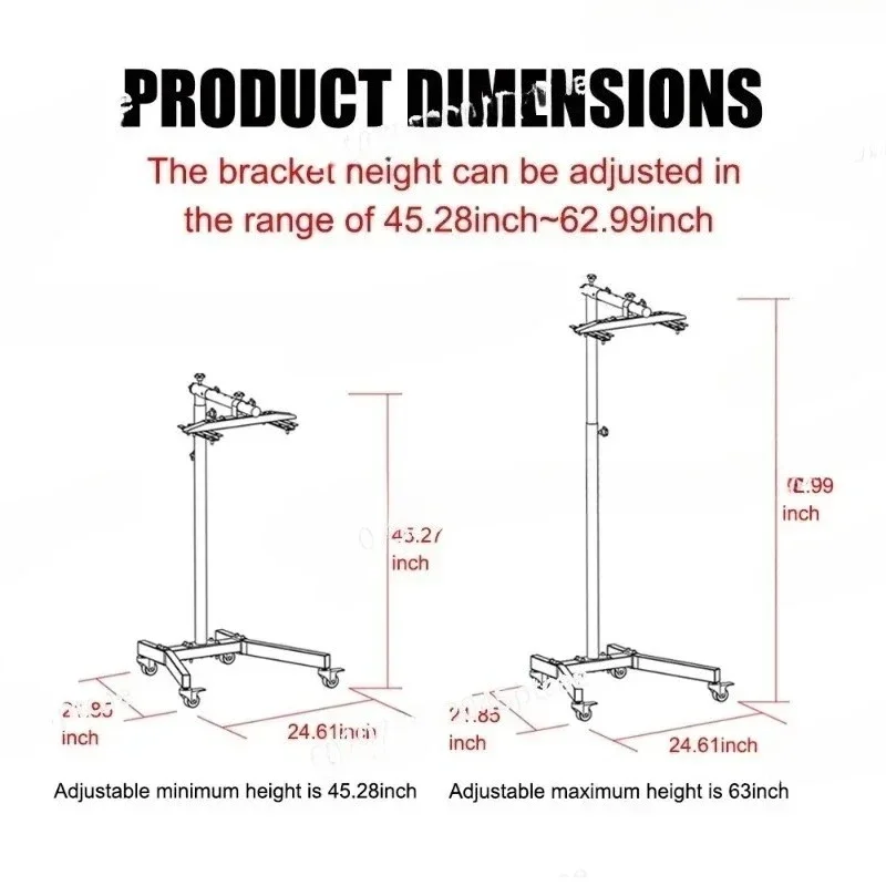 Vertical Mobile Stand with Wheels    Support Horizontal for Medium Therapy Panels