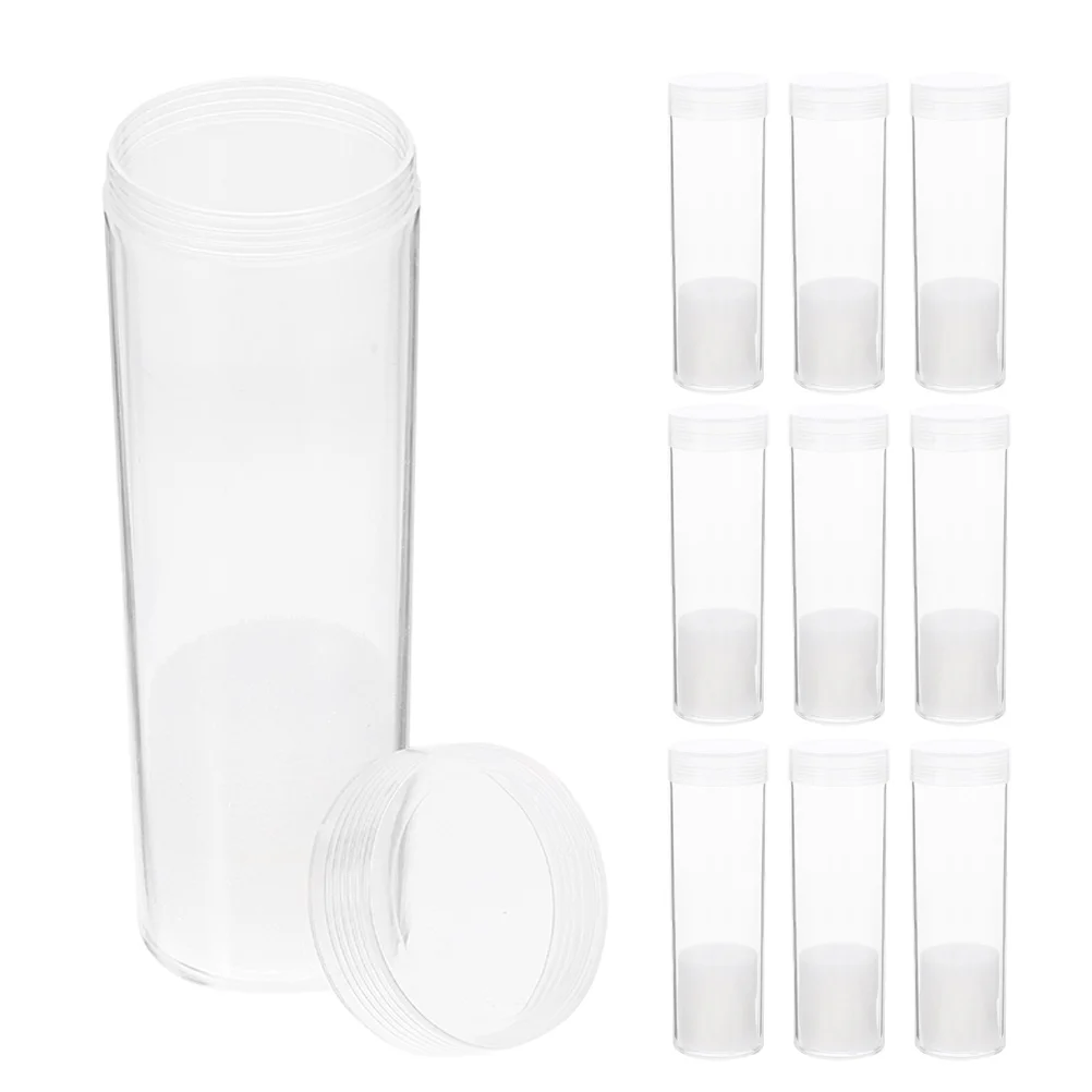 10 Pcs Empty Commemorative Coin Box Cases for Collectors Coins Plastic Quarter Tubes Holder Collecting Supplies