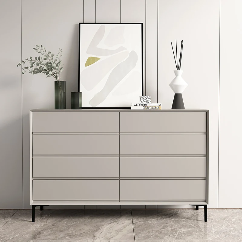 خزانة بجانب السرير لدرج غرفة المعيشة، وخزانة غرفة النوم، وخزانة من الخشب الصلب، بستة صدر، عمودية