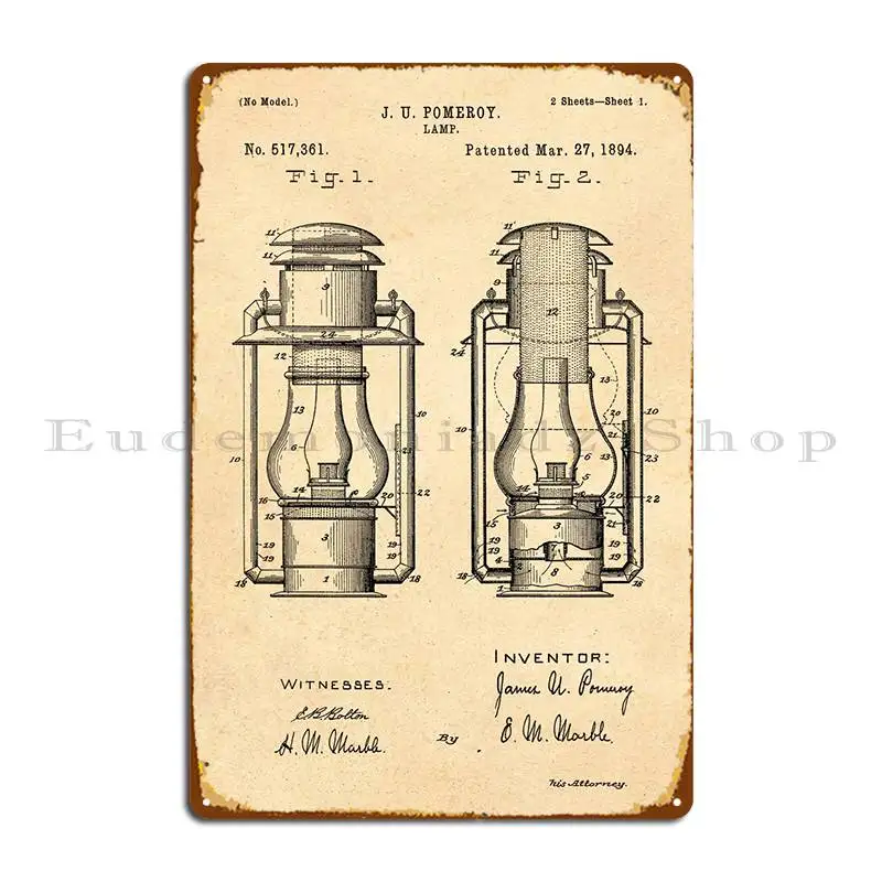 Hurricane Lantern Patent Metal Sign Garage Printing Wall Plaque Personalized Poster Tin Sign Poster