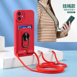 Lanyard Case For Motorola Moto E7 G30 G9 G50 5G Moto One Fusion G60S E20 E30 E40 G31 G41 G51 Luxury Magnetic Ring Holder Cover