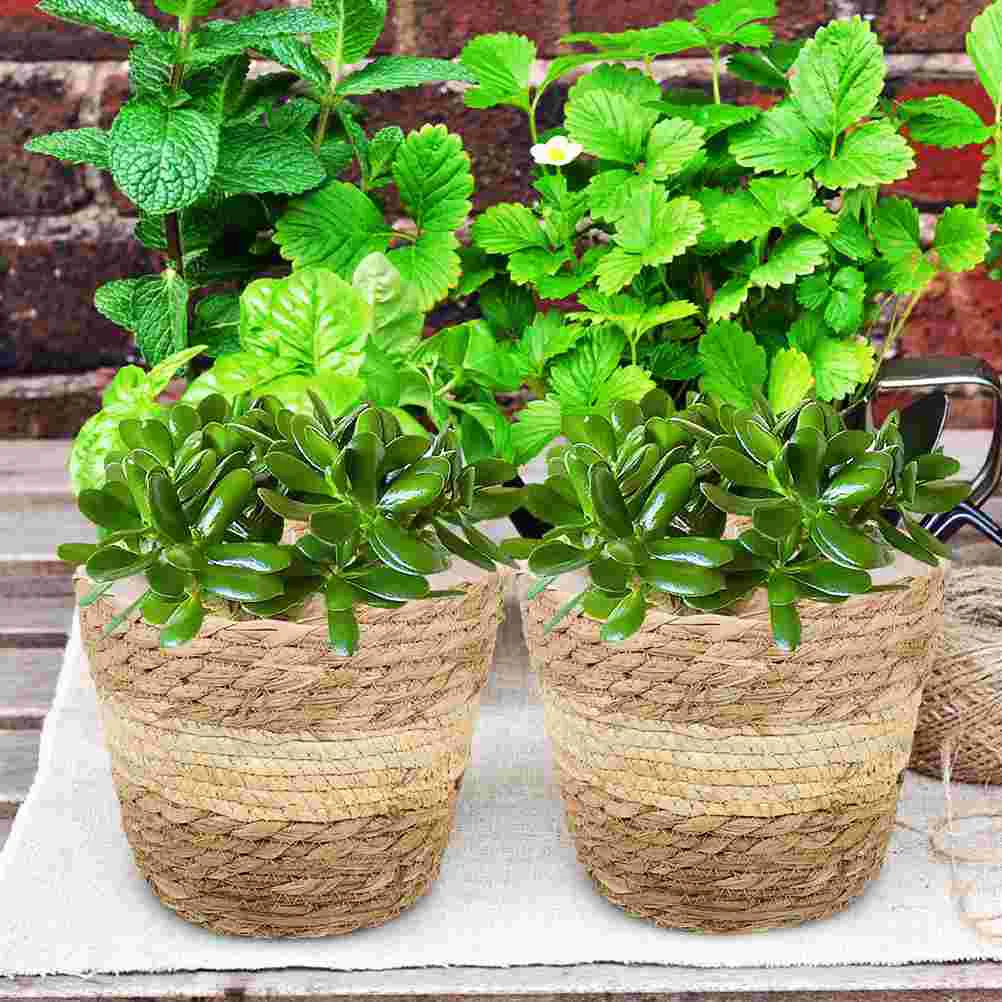 

Plant Baskets for Indoor Plants Flower Outdoor Blanket Storage Arrangement Woven Houseplant Pots Grass