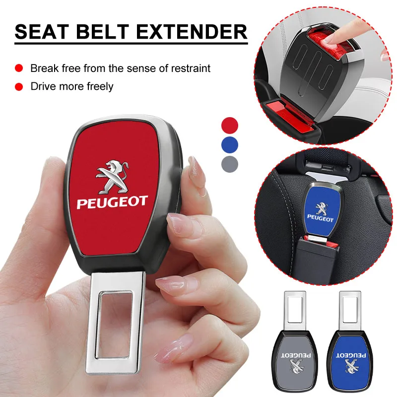 

1pc Car Seat Belt Locker Carabiner Extender Insurance Belt Insert Buckle For Peugeot HX1 Partner 3008 4008 2008 5008 4007 6008