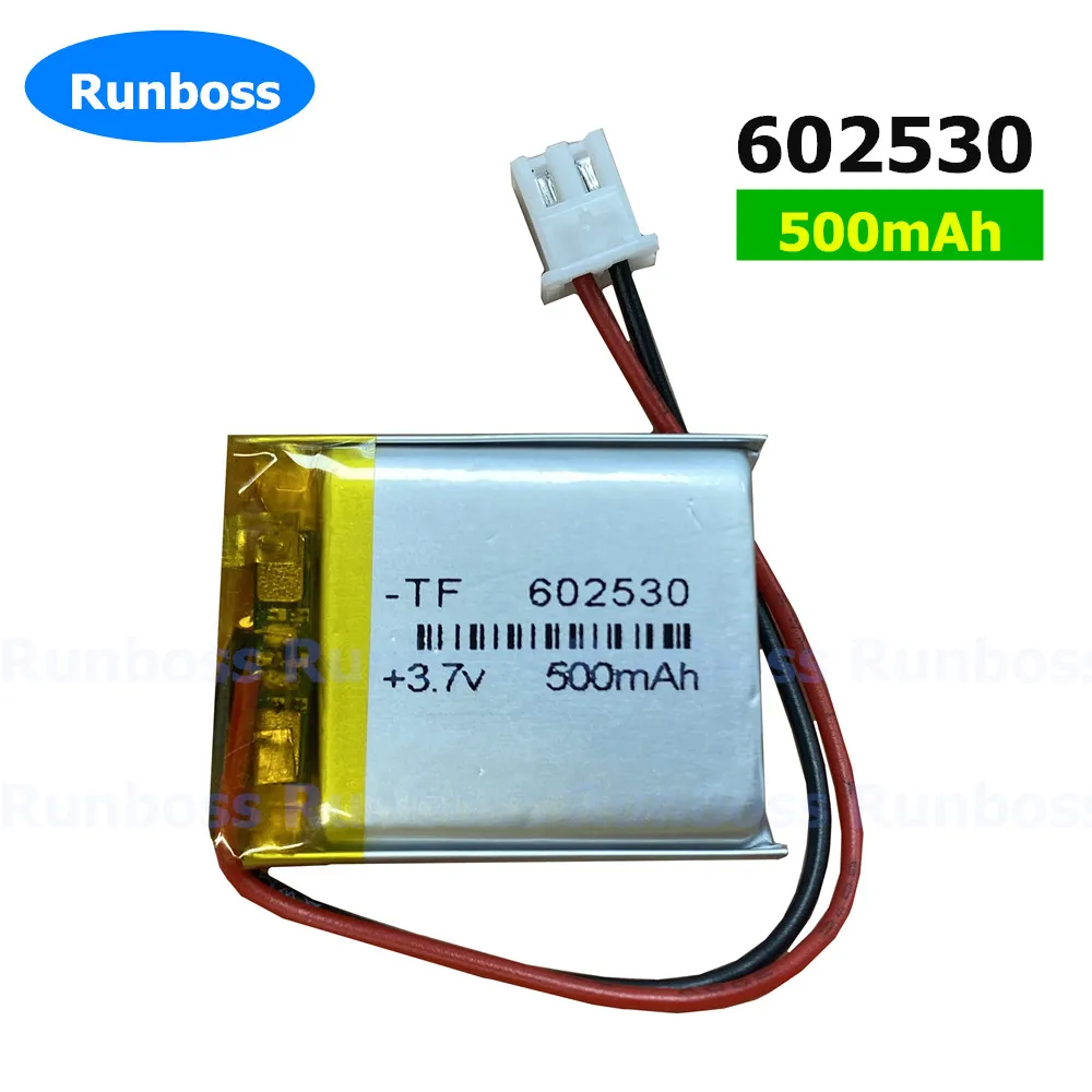 602530 500mAh 3.7V 2.54mm Rechargeable Battery for MP3 MP4 Driving recorder LED Light Speaker Toy portable DVD PDA Tire Pressure