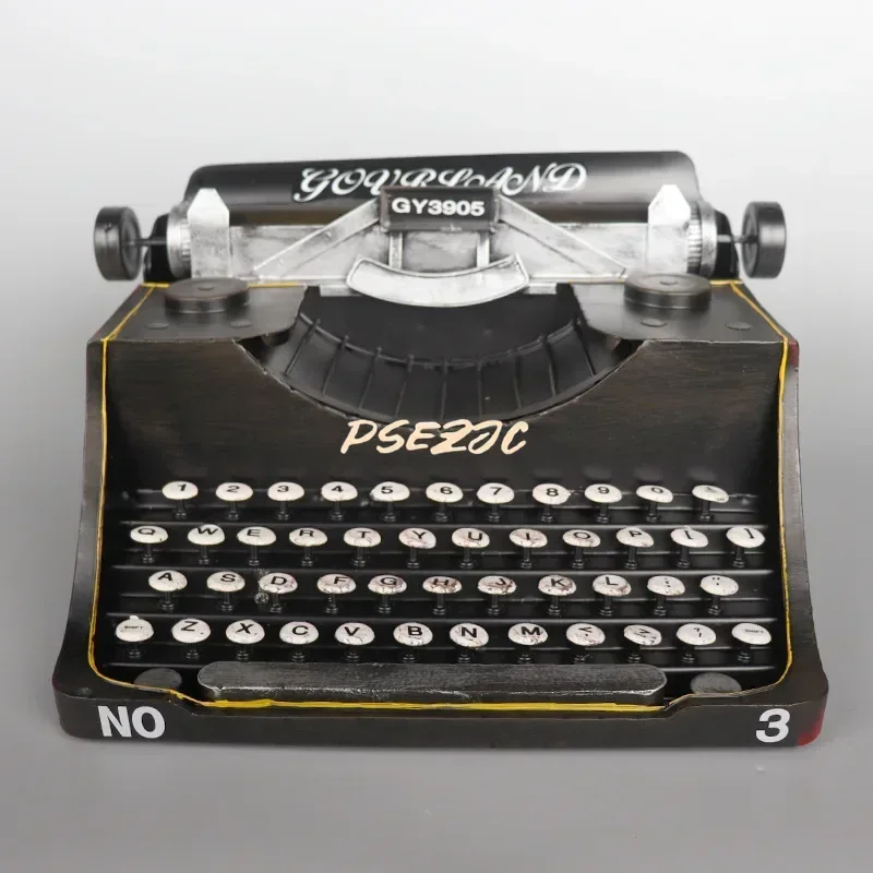 Simulated Retro Typewriter Model Iron Art Old-fashioned Objects Bookstore Decorations Ornaments Photography Props